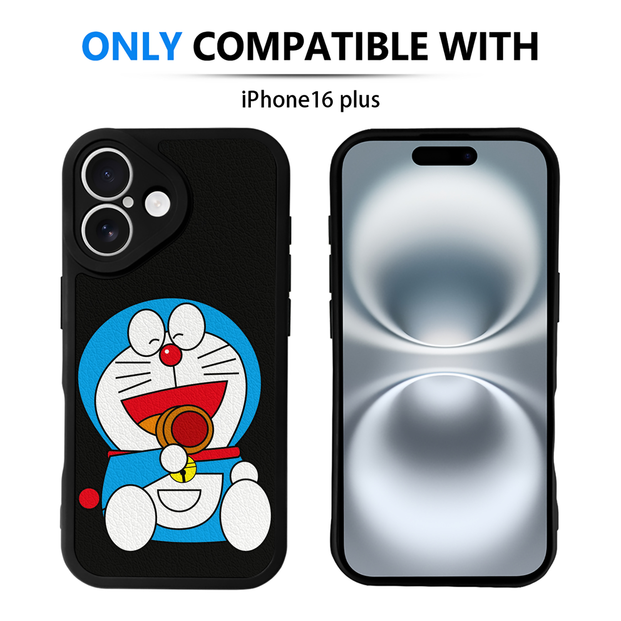 （画像用） ドラえもん Doraemon 【iPhone 16シリーズ対応】シリコンスマホケース（レザー調） 材質：シリコン